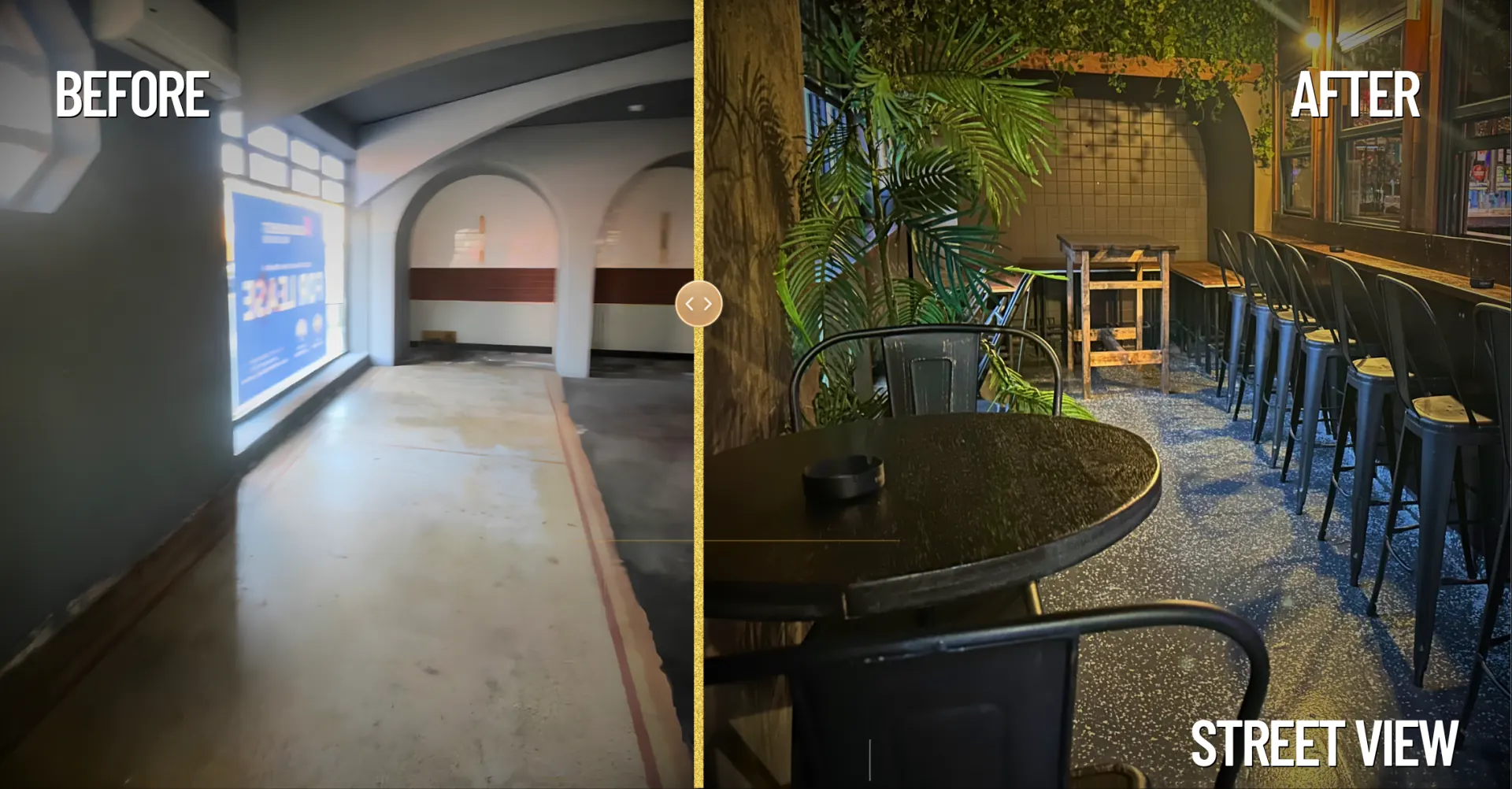Street View before and after restoration